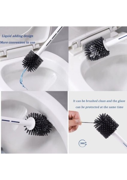 Beyaz Silikon Tuvalet Fırçası ve Deterjan Hazneli Kolay Temizlik Sağlar fiyatları