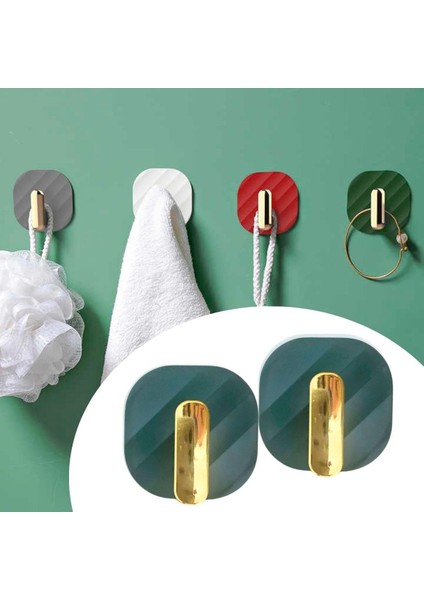 ® 2li Yapışkanlı Retro Askılık Dolap Kapak Kulpu Yeşil