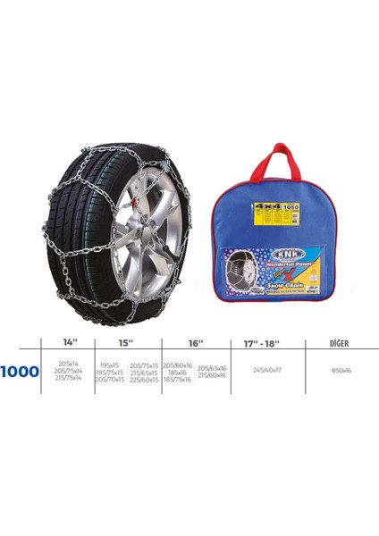 Patinaj Zinciri 4x4 Jeep - Minibüs ve Hafif Tic.araç Zincir Ebatlari Için Resime Bakiniz Lzwdr