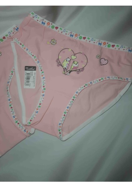 Kız Çocuk 2'li %94 Pamuk Cotton %6 Elastan Önü Baskılı Bato Rahat Kullanışlı Külot modelleri