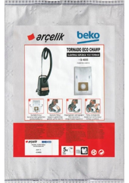 Beyaz Süpürge Toz Torbası 10'lu Set Uyumlu ve modelleri