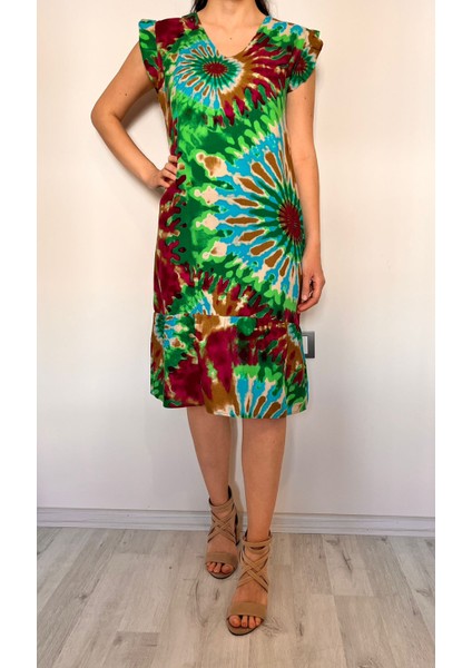 Kadın Batik Desenli Elbise / Viskon Elbise fiyatları