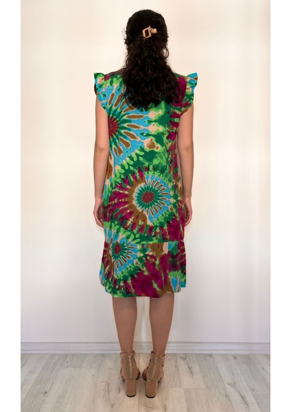 Kadın Batik Desenli Elbise / Viskon Elbise indirimleri