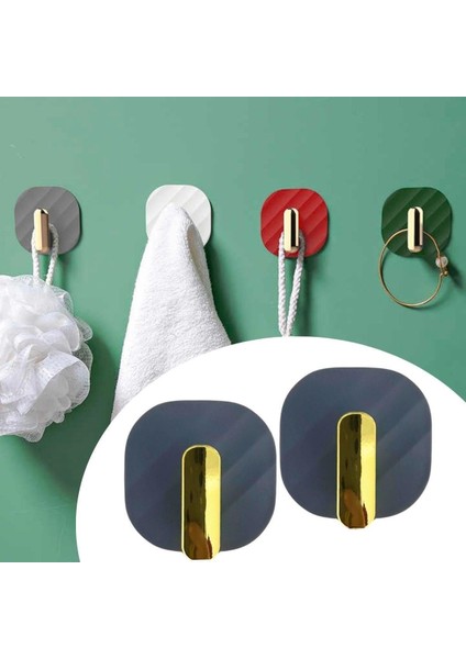 ® 2li Yapışkanlı Retro Askılık Dolap Kapak Kulpu Gri