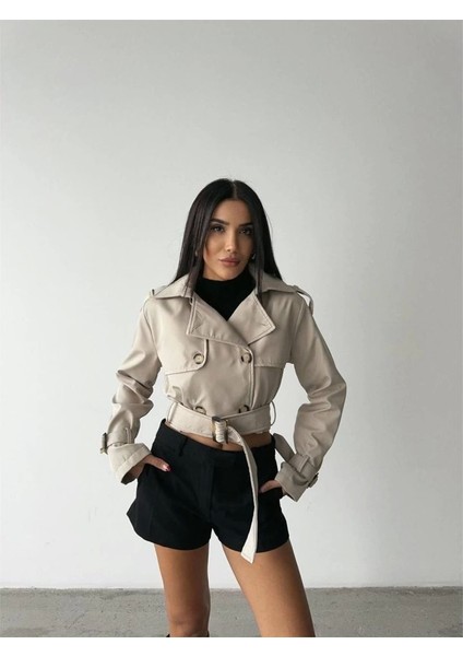 Crop Trench Kemer Detaylı - Taş