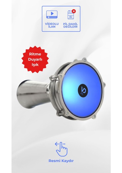 SV104AL - LED Işıklı (Ritme Duyarlı) Alüminyum Klasik Darbuka