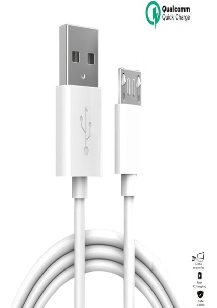 Samsung Galaxy J7 Uyumlu 2.1 A Hızlı Şarj ve Data Kablosu 1.5 Metre