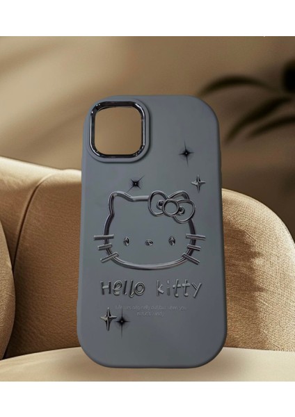 iPhone 11 Hello Kitty Kabartmalı Kaliteli Silikon Telefon Kılıfı