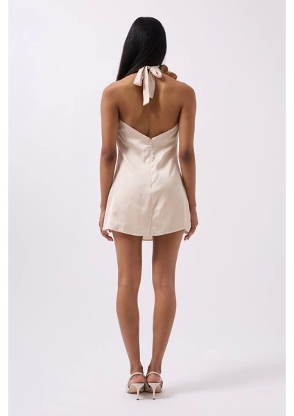 Gül Detay Mini Saten Elbise fırsatları