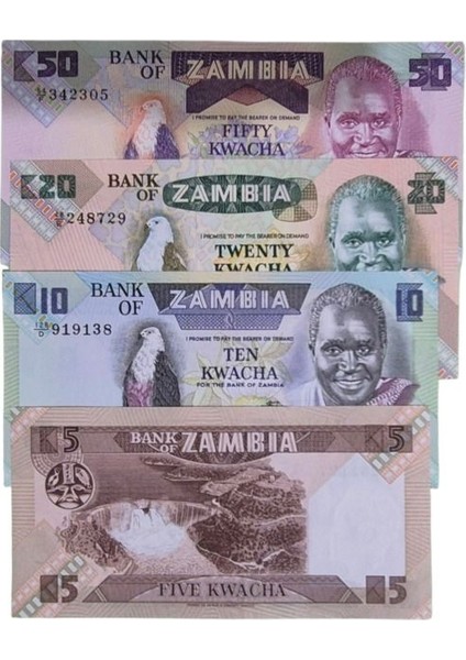 Zambia 5-10-20-50 Çil Set