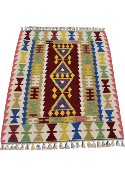 Yeni El Dokuma Geometrik Desenli Pınarbaşı Kayseri Yün Kilim 6350