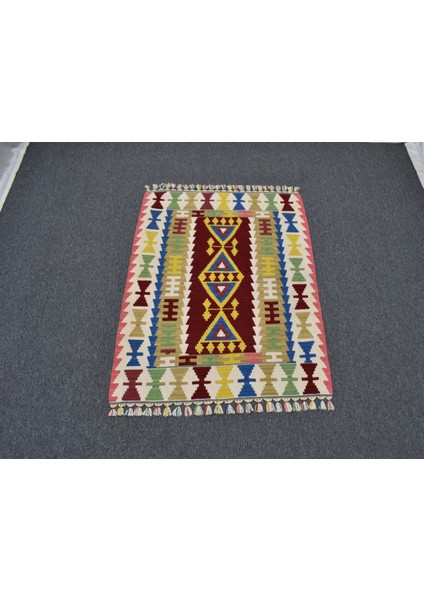 Yeni El Dokuma Geometrik Desenli Pınarbaşı Kayseri Yün Kilim 6350 modelleri