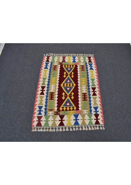 Yeni El Dokuma Geometrik Desenli Pınarbaşı Kayseri Yün Kilim 6350 fırsatları