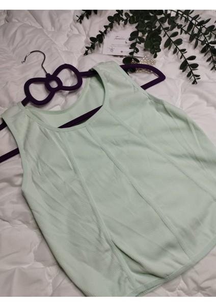 Defnem Su Yeşili Fitilli Likralı Kaşkorse Crop indirimleri