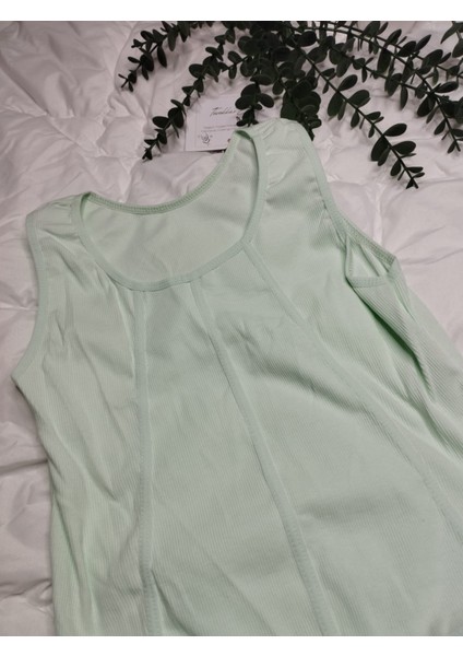 Defnem Su Yeşili Fitilli Likralı Kaşkorse Crop