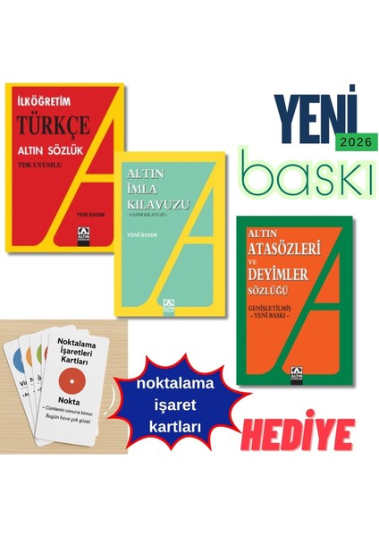 2025-YENİ Baskı-Altın Kitap Ilköğretim Türkçe Sözlük-Imla Klavuzu-Atasözü ve Deyimler Sözlü-3 Lü Set