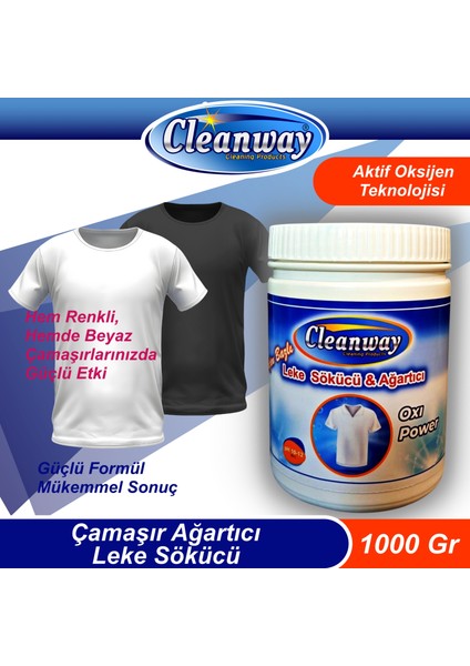 Oksijen Bazlı Toz Çamaşır Ağartıcı & Leke Sökücü (1000 Gr)