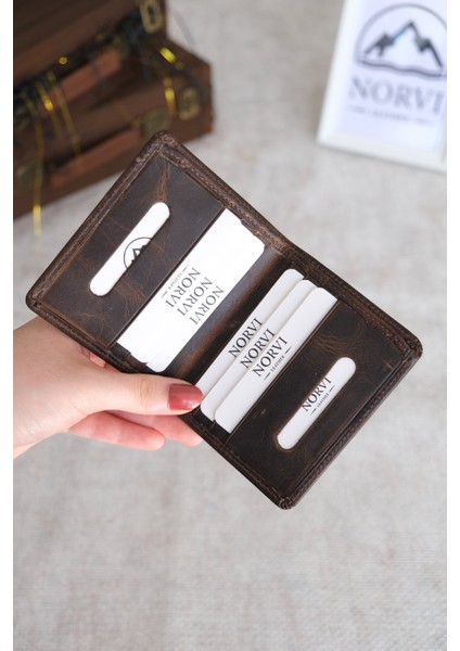 Ince Hakiki Deri Cüzdan Kartlık