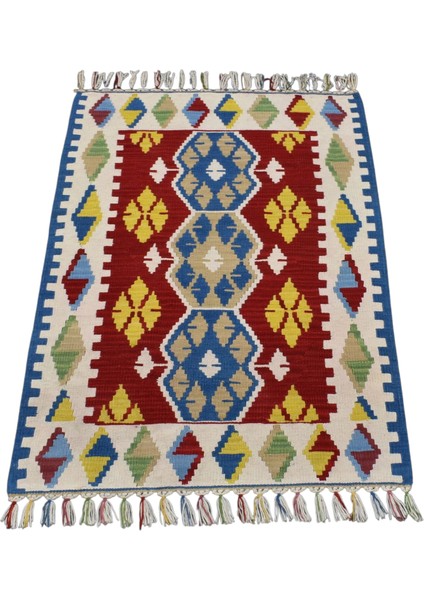 Yeni El Dokuma Göbekli Kırmızı Pınarbaşı Kayseri Yün Kilim 6351