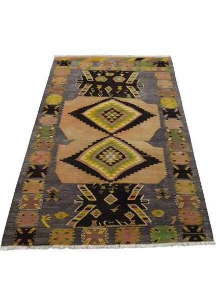 Antika El Dokuma Otantik Meşhed Iran Cerit Yörükleri Yün Kilim 6355