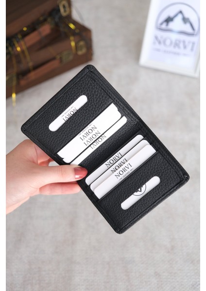 Ince Hakiki Deri Cüzdan Kartlık