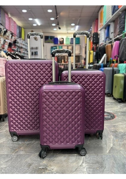 3’lü Silikon Kırılmaz Lüks Valiz Seti – Sessiz 360° Tekerlekli, Şifreli, Kabin-Orta-Büyük Boy