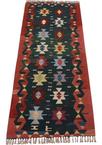 El Dokuma Otantik Mini Yolluk Yün Kilim 6348