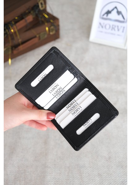 Ince Hakiki Deri Cüzdan Kartlık