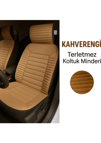 Subaru Legacy 2004-2009 Uyumlu Oto Koltuk Minderi Ergonomik Bumerang 2'li Lüks Set Taba