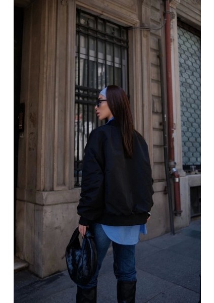 Cepli Bomber Ceket Mont - Siyah fiyatları