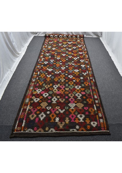 El Dokuma Otantik Yekpare Dikişsiz Battal Boy Yolluk Yün Kilim 6335 fırsatları