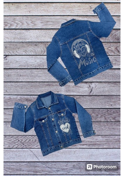 Kız Çocuk Taş Askılı Kot Ceket 8/12 Yaş