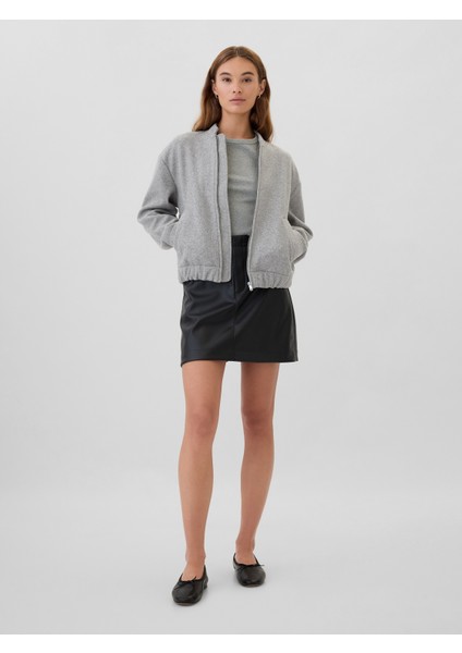 Kadın Gri Yün Bomber Ceket fırsatları