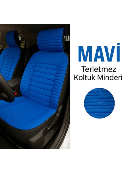 Jaguar F Pace 2017 Uyumlu Oto Koltuk Minderi Ergonomik Bumerang 2'li Lüks Set Mavi