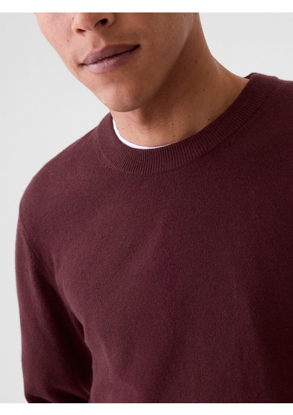 Erkek Bordo CashSoft bisiklet yaka kazak modelleri