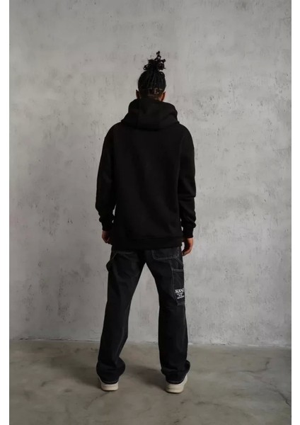 3 Iplik Kapşonlu Sweatshirt Hoodie - Siyah modelleri