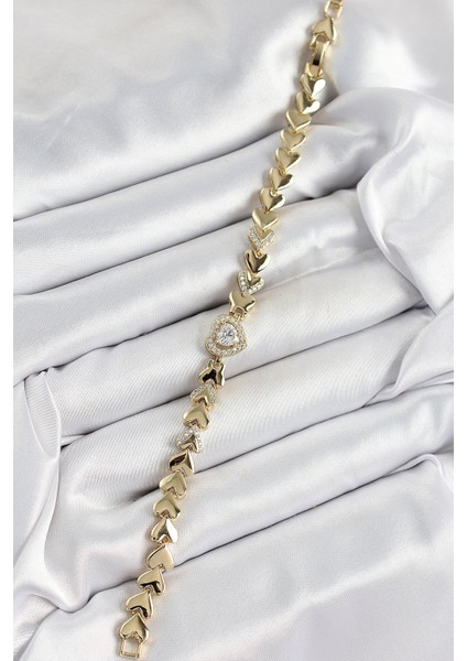 Xuping Pirinç Baget Kalp Model Gold Renk Kadın Bileklik fiyatları