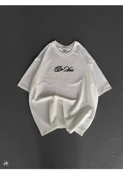 Unisex Baskılı Oversize T-Shirt - Beyaz fırsatları