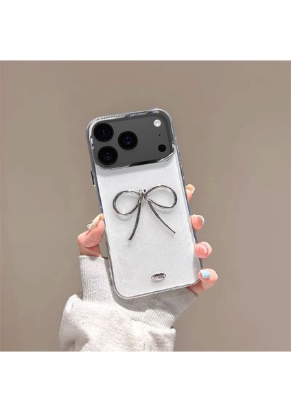 Apple iPhone 17 Pro Max Uyumlu Kılıf Zebana Bow Silikon Kılıf Şeffaf
