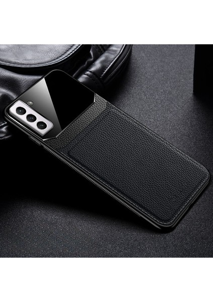Samsung Galaxy S25 Edge Uyumlu Kılıf Zebana Lens Deri Kılıf Siyah