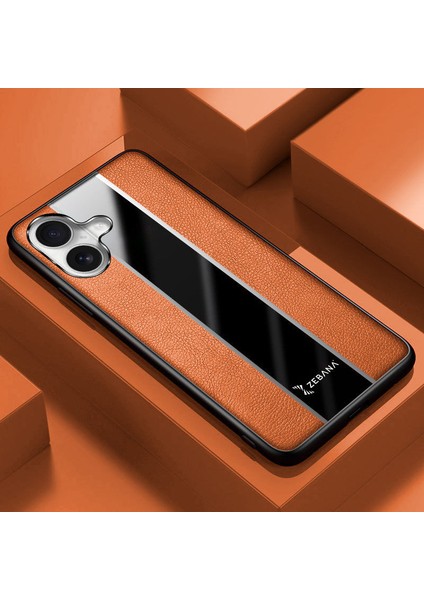 Apple iPhone 17 Uyumlu Kılıf Zebana Premium Deri Kılıf Kahverengi