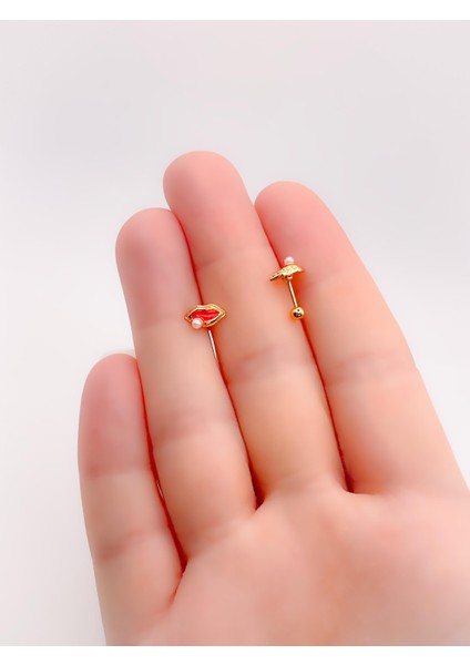 Cerrrahi Çelik Piercing ( Pirsing ) Incili Dudak Figürlü Tragus Helix Piercing (1ADET) fiyatları