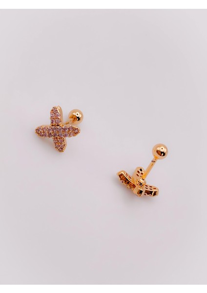 Cerrrahi Çelik Piercing ( Pirsing ) Pembe Taşlı x Tragus Helix Piercing (1ADET) modelleri