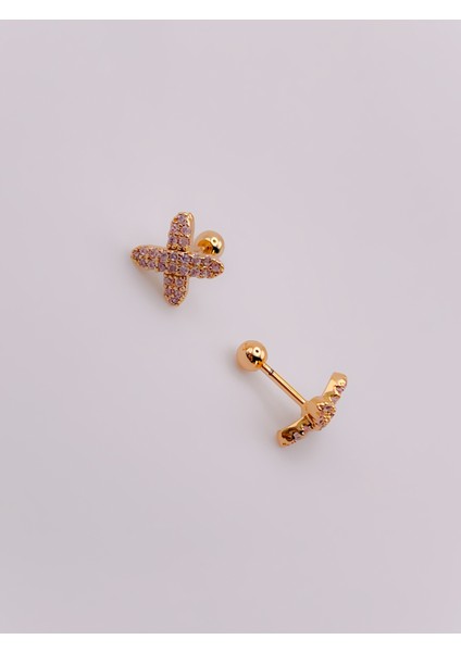 Cerrrahi Çelik Piercing ( Pirsing ) Pembe Taşlı x Tragus Helix Piercing (1ADET) fırsatları