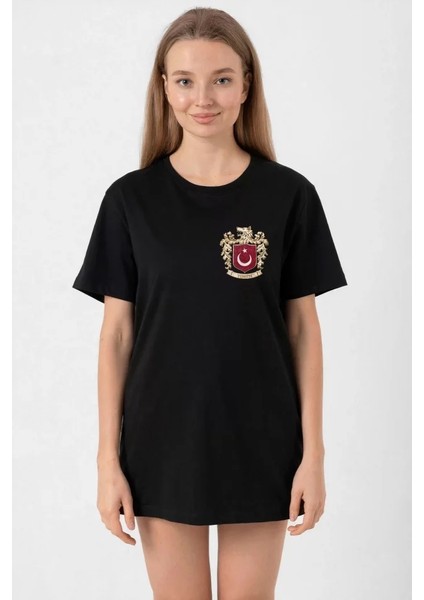 Türk Arma Baskı T-Shirt - Siyah