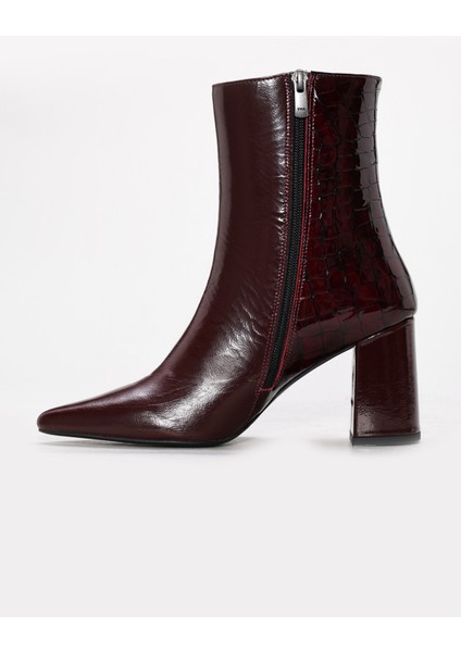 Hakiki Deri Kadın Kalın Topuklu Bot 215DZA3211 fiyatları