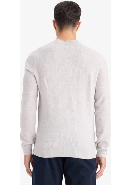 Standart Fit Bisiklet Yaka Basic Dokulu Triko Kazak F1777AX25AU