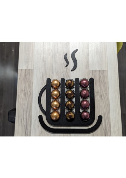 Büyük Boy Kapsül Tutucu Duvar Askı Aparatı, Kupa Şeklinde Tasarım