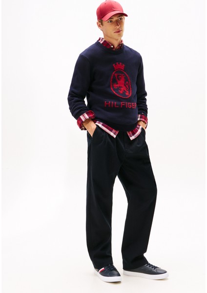 Deri Lacivert Erkek Günlük Ayakkabı Icon Court Strıpes