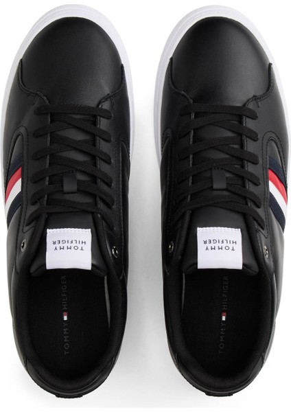 Inek Derisi Siyah Erkek Günlük Ayakkabı Icon Court Strıpes modelleri